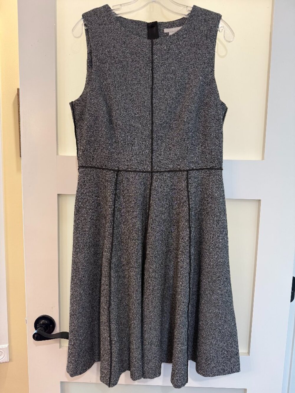 HM Black and White Sleeveless gray tweed dress